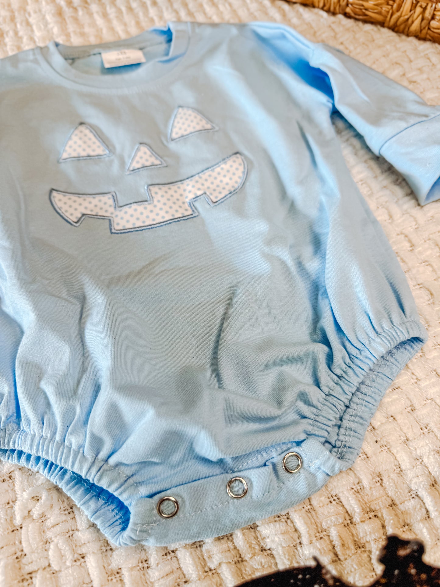 Blue Jack-o-Lantern Bubble Romper