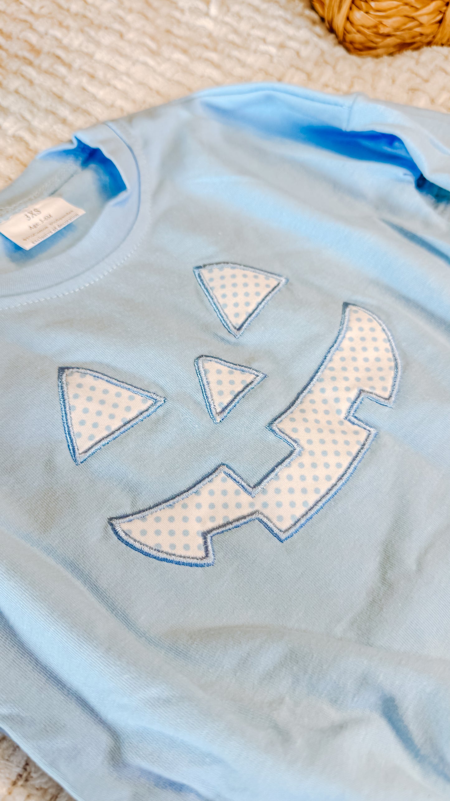 Blue Jack-o-Lantern Bubble Romper