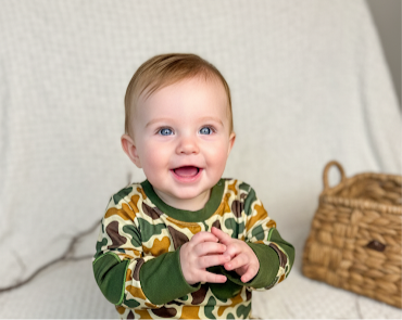 Boys Camouflage Bubble Romper
