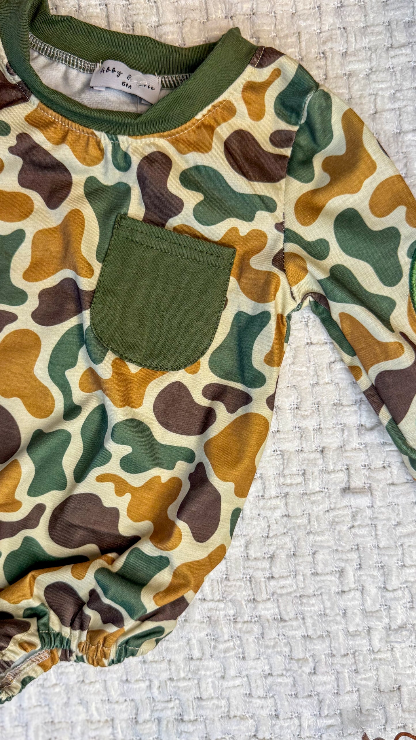 Boys Camouflage Bubble Romper
