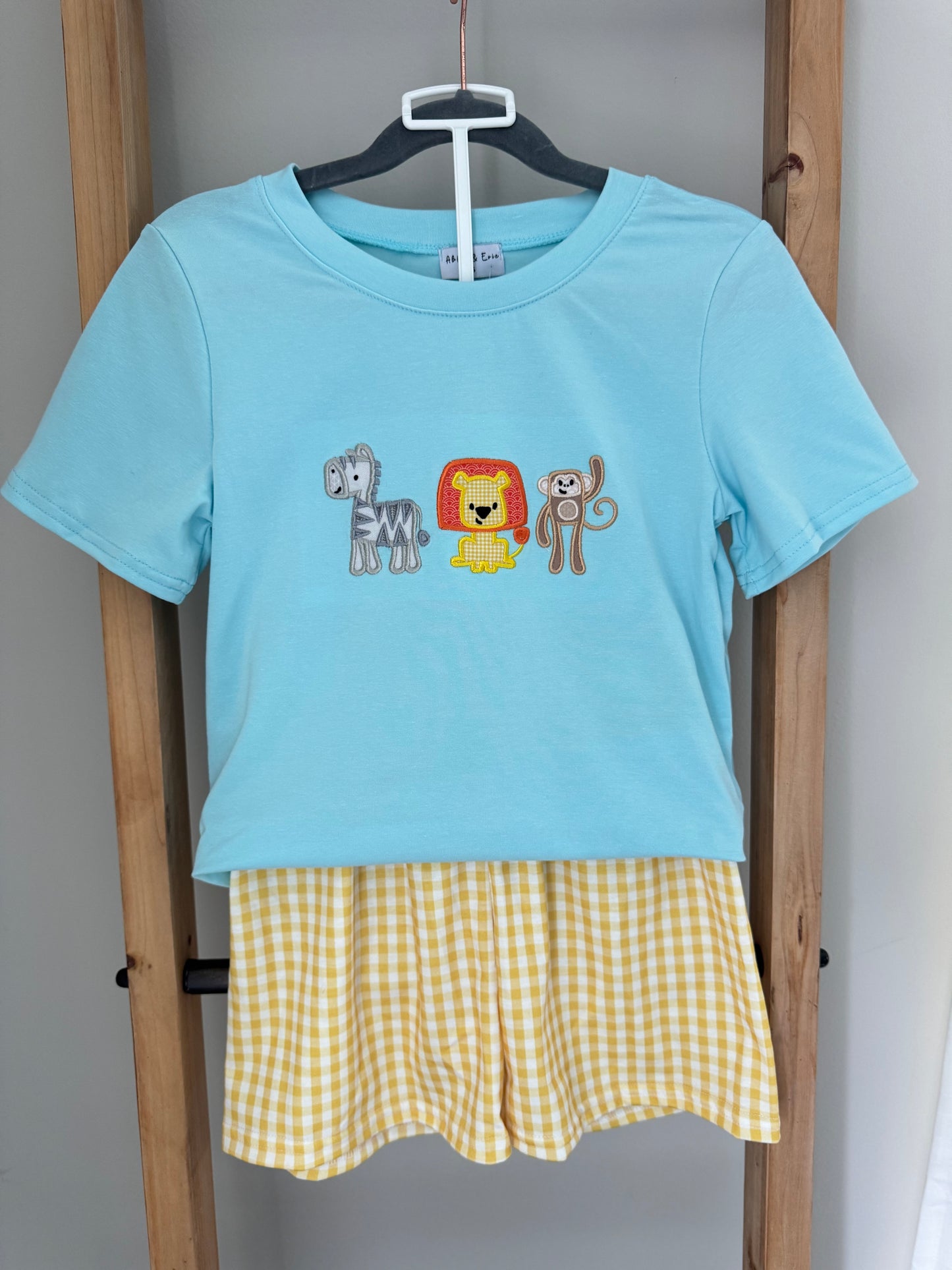 Zoo Animals Applique Short Set
