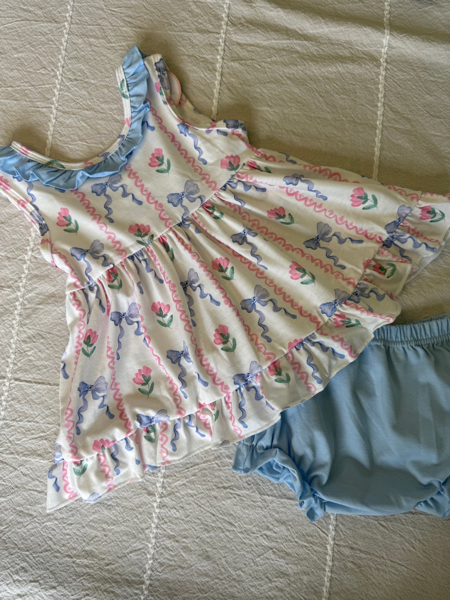 Grandmillenial Print Ruffle Bloomer Set