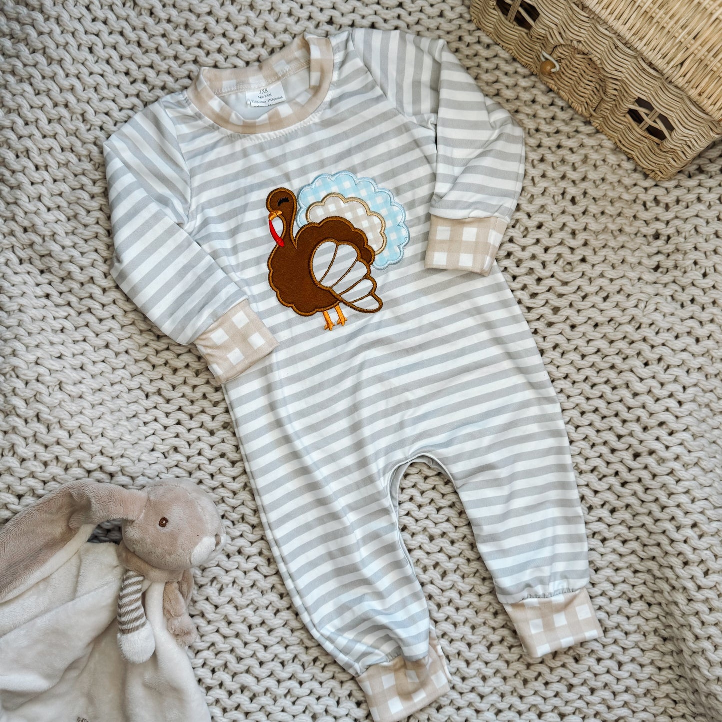 Turkey Thanksgiving Boy Romper