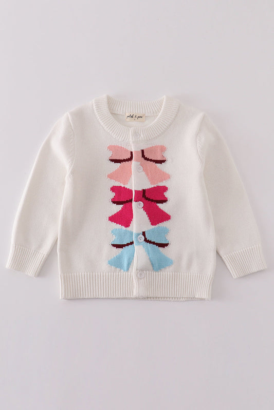 [PREORDER] White Bow Cardigan Sweater