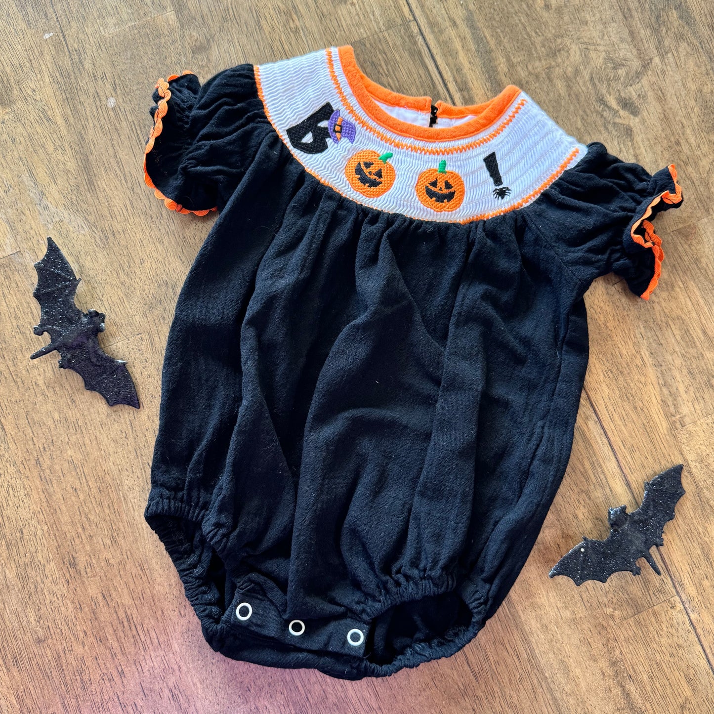 Boo Smocked Bubble Romper