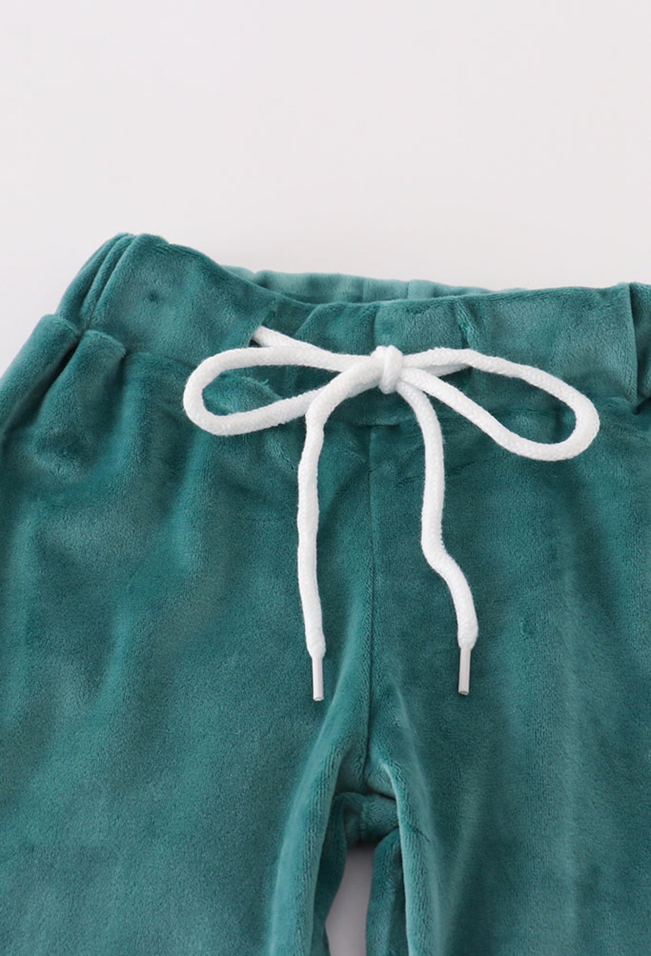 Teal Velvet Ruffle Hoodie Jogger Set